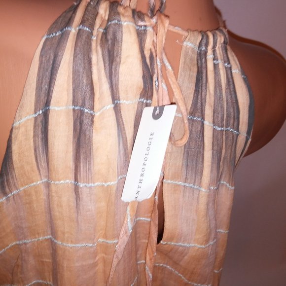 Akemi + Kin Dress Anthropologie Medium Orange Brown Maxi Sleeveless Lined High N - Picture 10 of 12